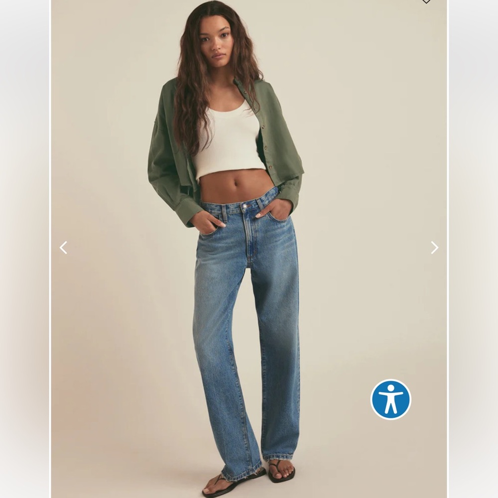 Favorite Daughter The Tommy Low Slung Straight Jeans Size 25 in Margate Slouchy